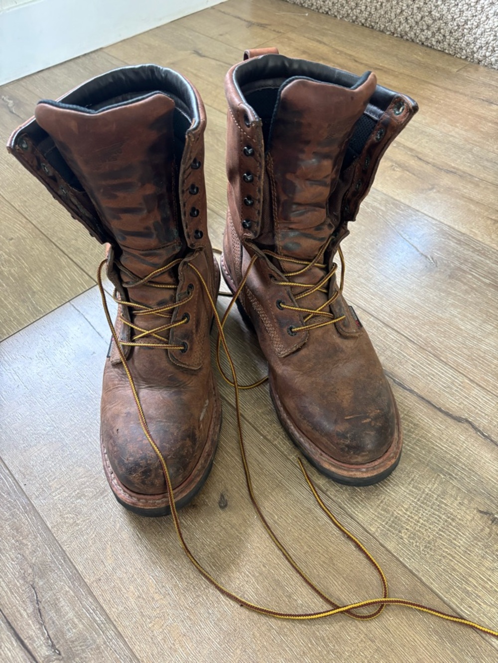 Men's Brown Leather Work Boots
